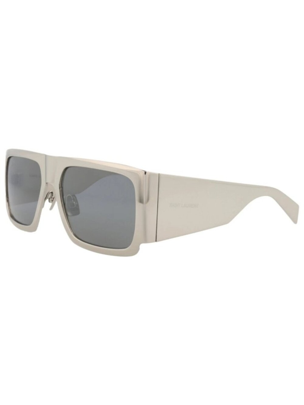 New Saint Laurent Women's Sunglasses Square Rectangle Metal Frame Unisex Silver
